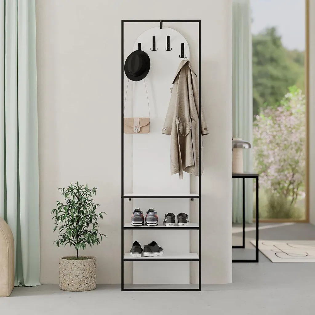 Mobile Ingresso Archy Bianco 53cm: Eleganza Industrial e Ordine