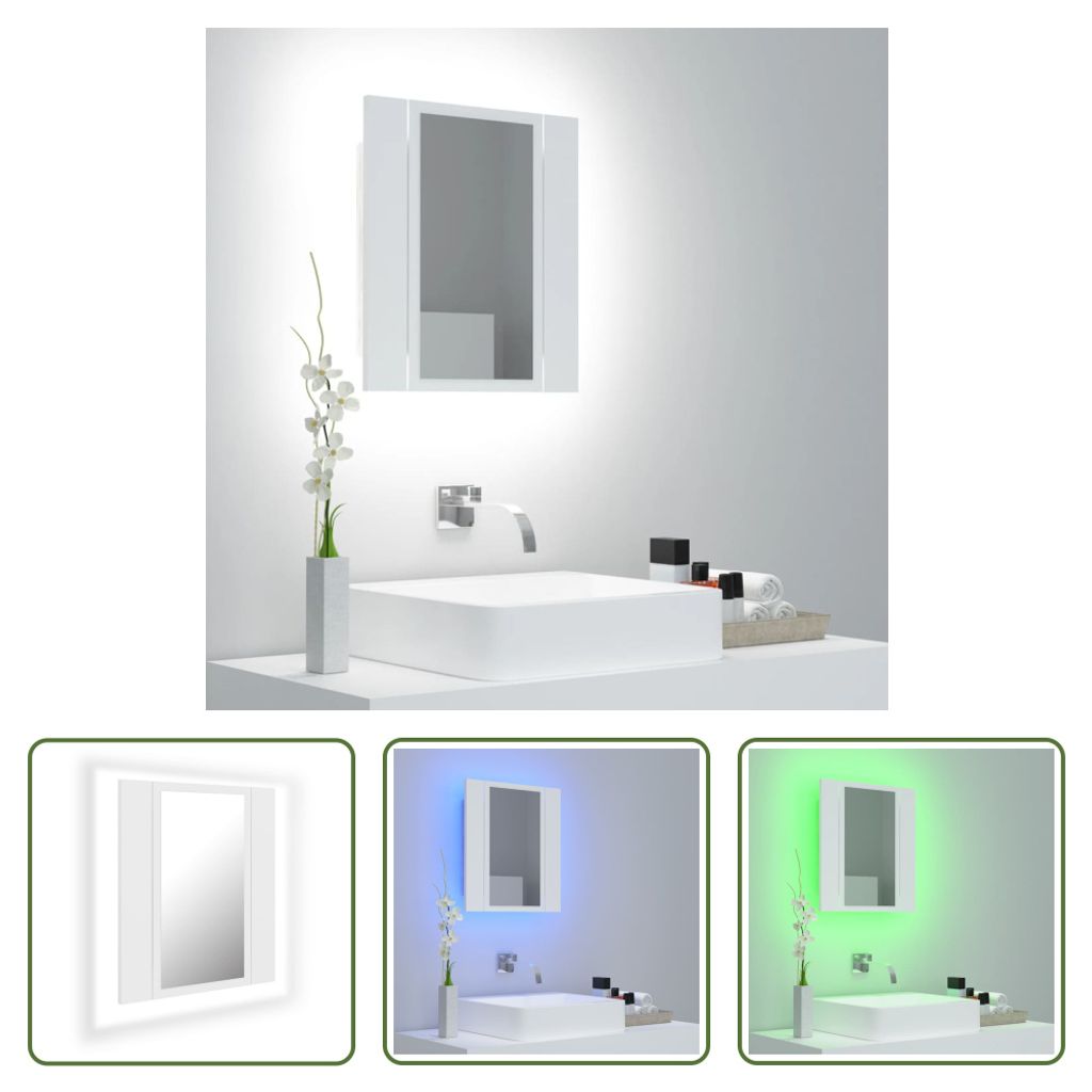 The Living Store LED-Bad-Spiegelschrank Weiß 40x12x45 cm Produktbild 