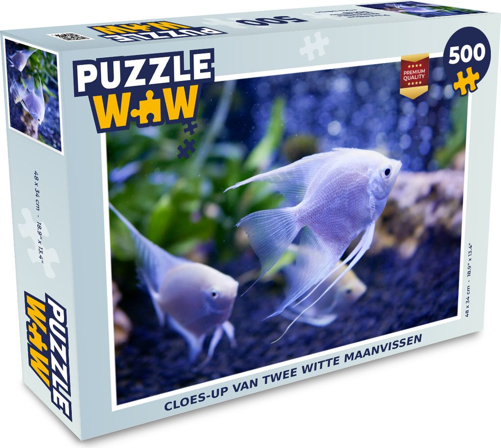 MuchoWow Puzzle 500 Teile Aquarium - Mondfisch - Weiß - 500 Teile - Kinder - Selberbauen - Puzzlespiele