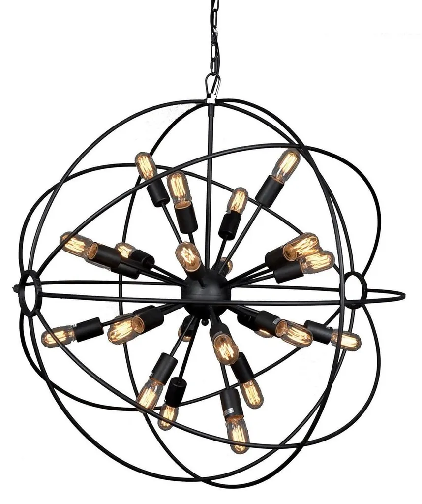 Lustre Métal Gris D100cm Spoutnik - Finissez-en avec les Plafonds Vides
