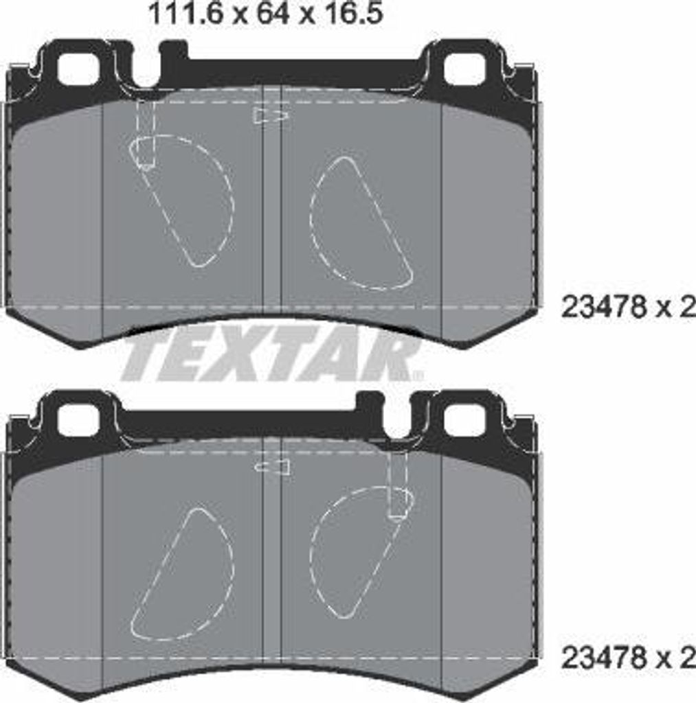 TEXTAR 2347801 Bremsbelagsatz, Scheibenbremse OE 0004230430 kompatibel mit SLR, SL, S-Klasse, E-Klasse, CLS