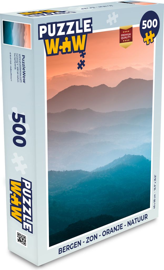 MuchoWow Puzzle 500 Teile Berge - Sonne - Orange - Natur - Denken - Spiel - Toy