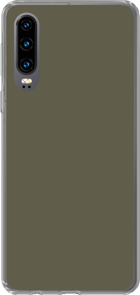 MuchoWow Handyhülle Schutzhülle Hülle für Telefoonhoesje Huawei P30 Grau - Warm - Herbst Silikon Softcase Handy Hülle - Kartenbesitzer