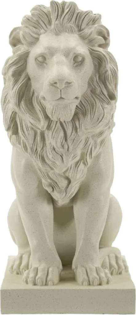 Décoration Design Lion Mauro Ferretti Crème 40 cm - Idée Cadeau Maison - 2