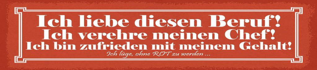 vianmo Holzschild 10x46 cm Ich liebe diesen Beruf