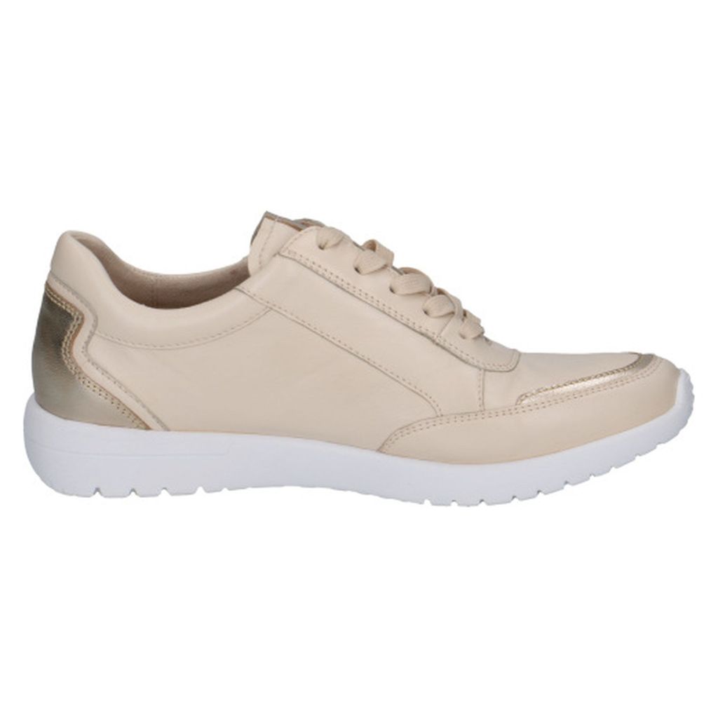 Caprice Damen Sneaker Schnürschuhe Reißverschluss Leder 9-23721-44, Größe:37 EU, Farbe:Beige