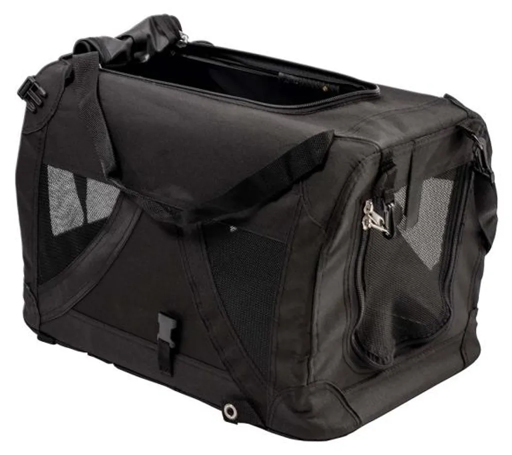 Caisse de transport textile pliable pour chien noir Sac Duvo+ Click & Go