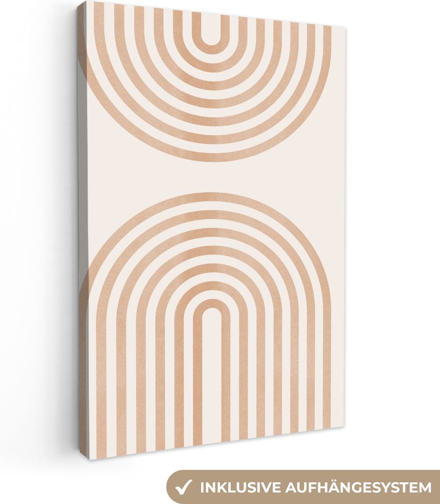 OneMillionCanvasses - Leinwandbilder - 90x140 cm, Abstrakt - Kunst - Regenbogen - Braun - Weiß, Wandbilder Kunstdruck Wanddekoration - Foto auf ...