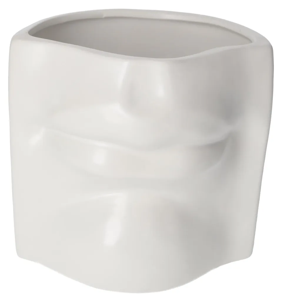 Vase Bocca KEYHOMESTORE en céramique blanche mate - Finition artisanale