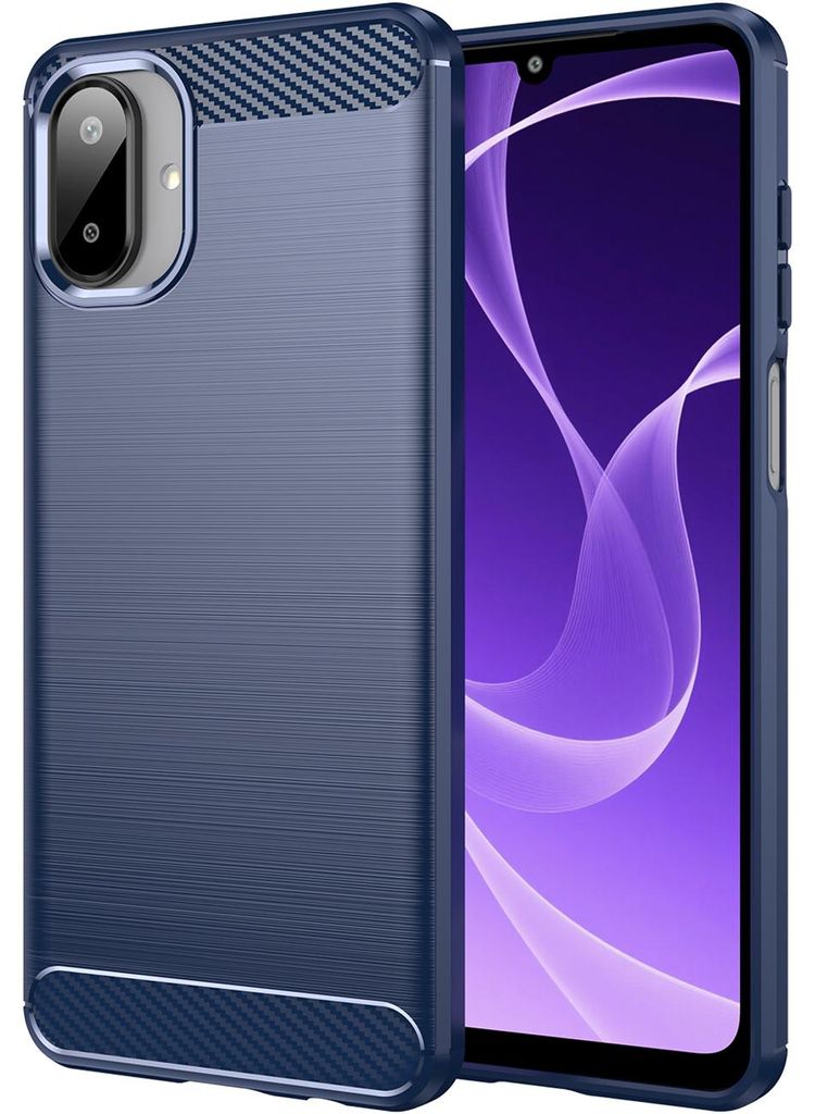 Hülle für Samsung Galaxy A07 5G/4G, Carbon-Faser TPU Silikon Stoßfest Schutzhülle Blau