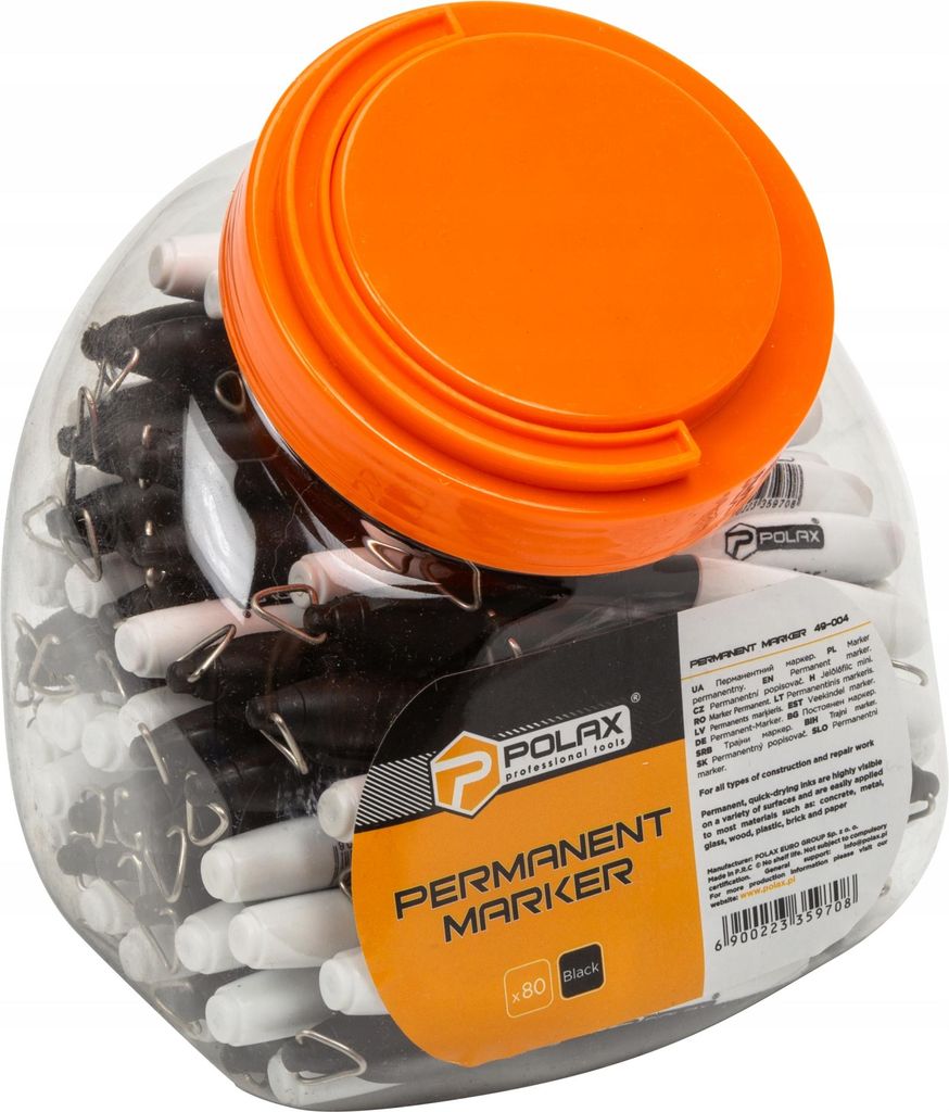 Mini-Baustellenmarker permanent schwarz 80St. Polax Produktbild 