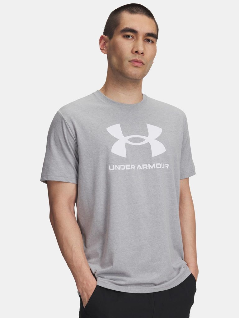 Under Armour UA Herren-T-Shirt mit Sportstyle-Logo-Update, Kurzarm, Grau LG