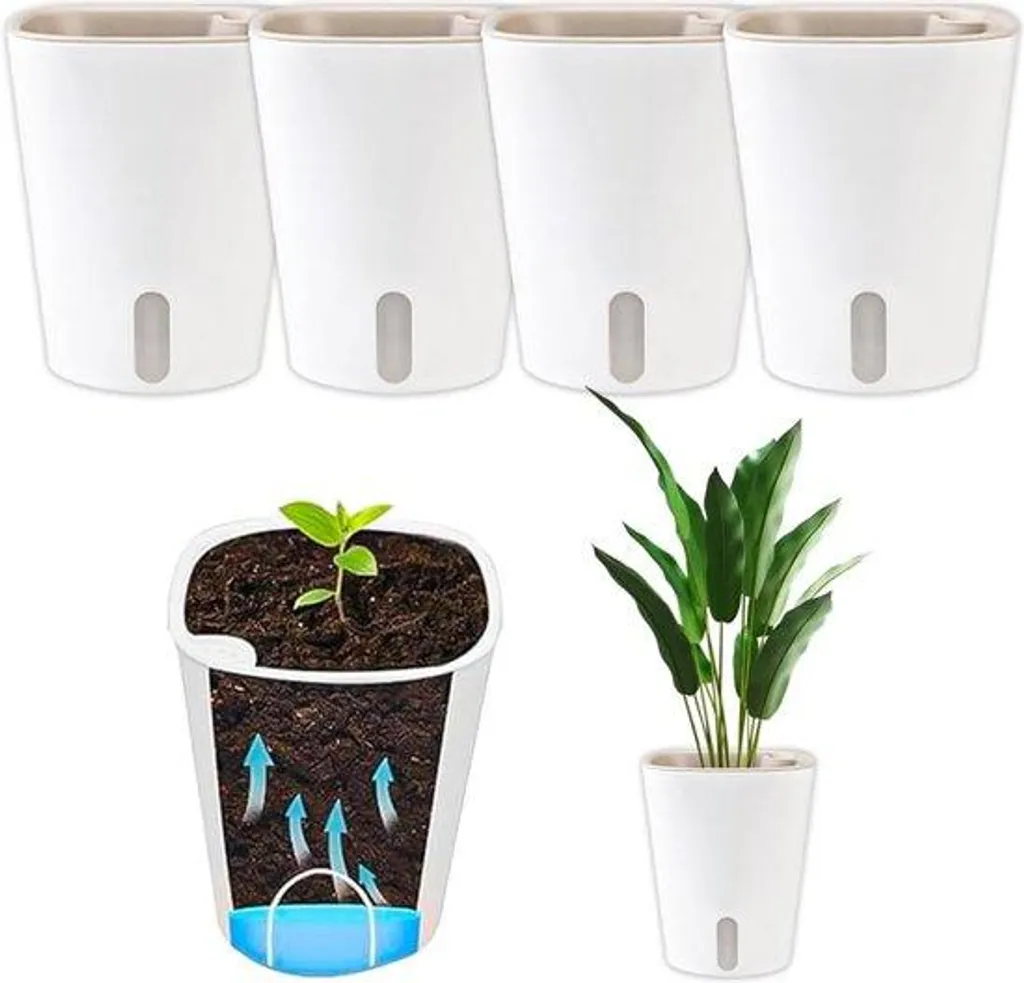 Fini les plantes sèches avec ce lot de 5 pots de fleurs auto-arrosants