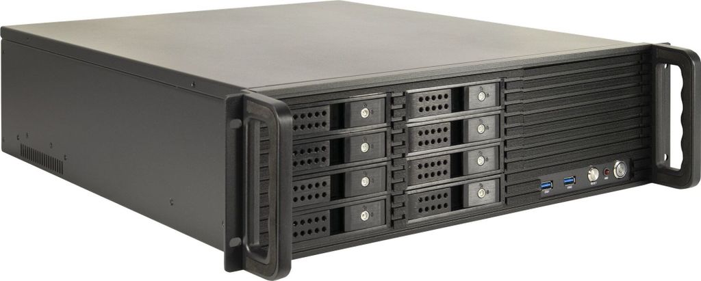 Inter-Tech 3U-3508, Rack, Server, Schwarz, ATX, micro ATX, Produktbild 