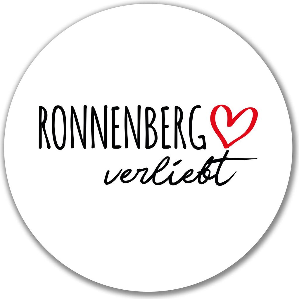 Huuraa Aufkleber Ronnenberg verliebt 10cm rund Sticker Geschenkidee