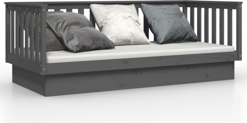 vidaXL Tagesbett Grau 80x200 cm Massivholz Kiefer