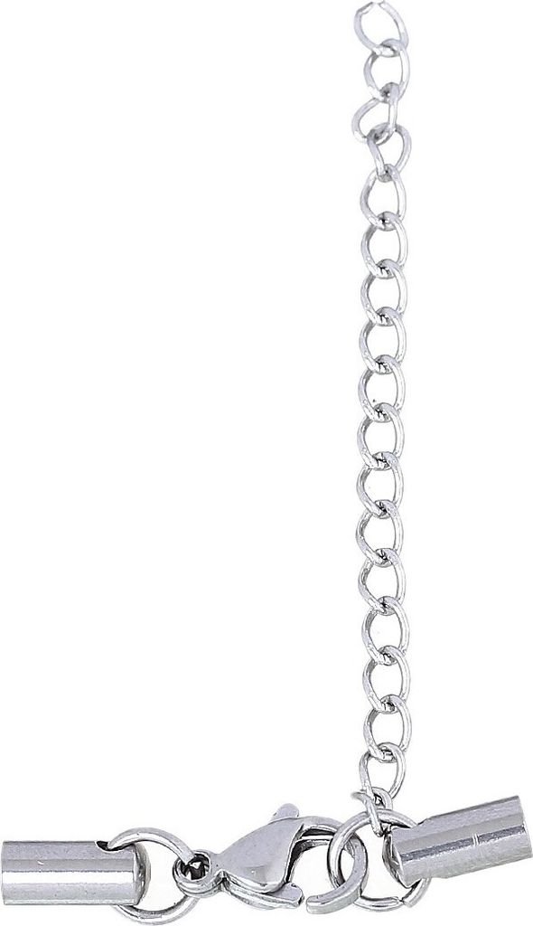 6 Sets Edelstahl Endkappen f. 4mm, m. Karabiner und Verlängerung