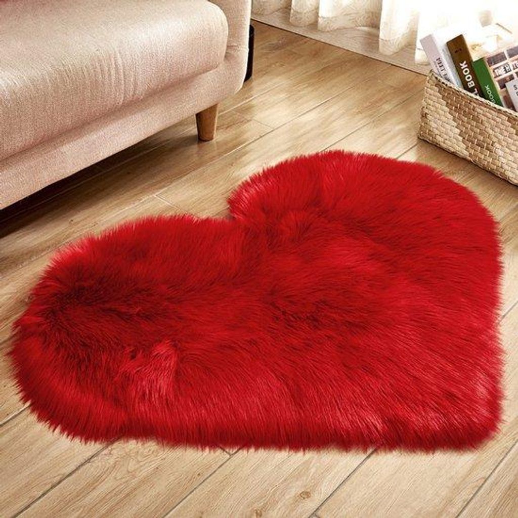 Pluizige antislip vloermat rood slaapkamer tapijt