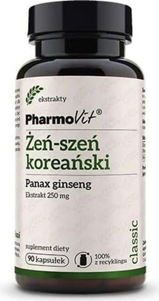 ŻEŃ-SZEŃ KOREAŃSKI (PANAX GINSENG) (250 mg) BEZGLUTENOWY 90 KAPSUŁEK - PHARMOVIT (CLASSIC)