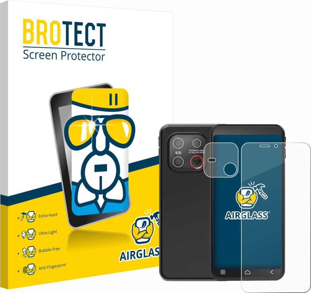 BROTECT Schutzglas für Emporia Smart ME7 (Display+Kamera) Schutzfolie Panzer Folie Glas Display Schutz klar