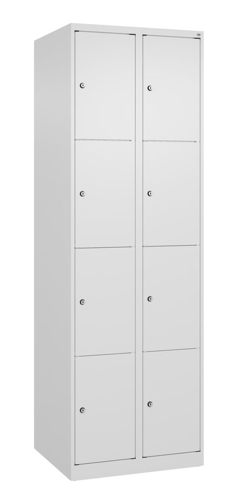 C+P Schließfachschrank Classic PLUS 2x4Fächer 1850x600x500mm ws/ws