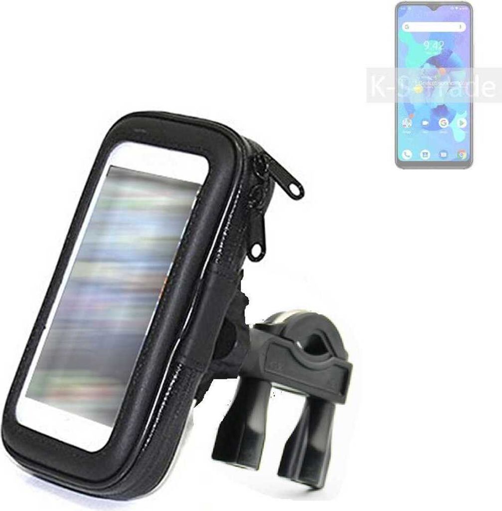 K-S-Trade Fahrrad-Halterung kompatibel mit UMIDIGI A7 Handy-Halterung Halter Lenkstange Fahrradhalterung Motorrad Bike Mount Wasserabweisend