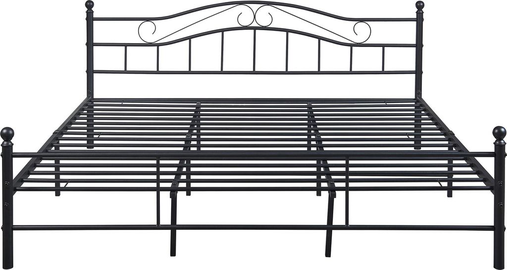 Metallbett 'Florenz' 180x200cm Schwarz + Lattenrost Produktbild 