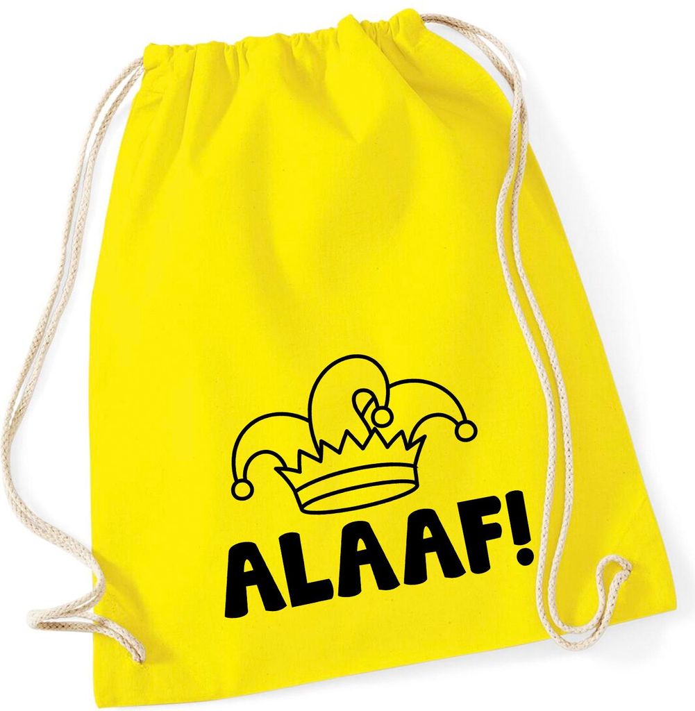 Huuraa Turnbeutel Alaaf Narrenkappe 12 Liter Yellow Baumwolle Rucksack Geschenkidee