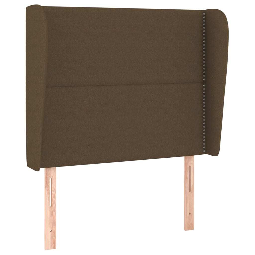 vidaXL Kopfteil mit Ohren Dunkelbraun 93x23x118/128 cm Stoff