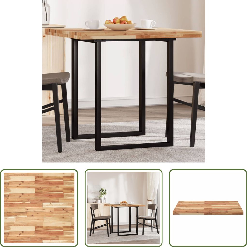 The Living Store Tischplatte Quadratisch 80x80x4 cm Massivholz Akazie