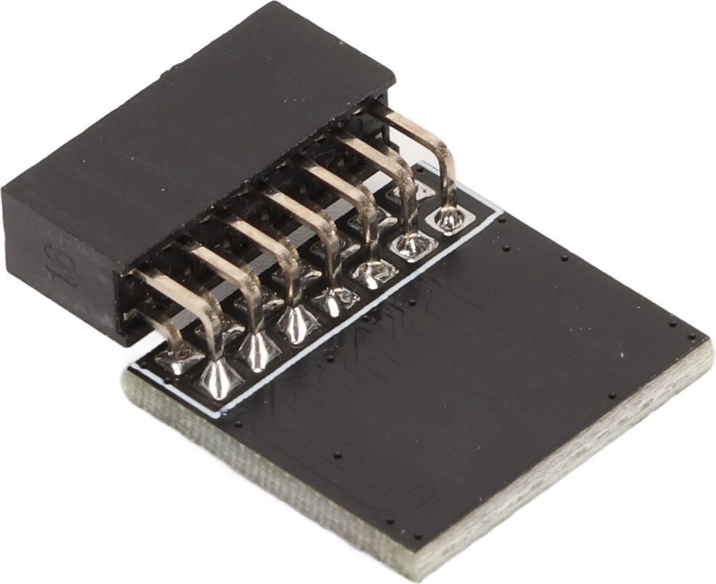 A close-up view of a TPM 2.0 module with a 2x7P 14-pin connector.