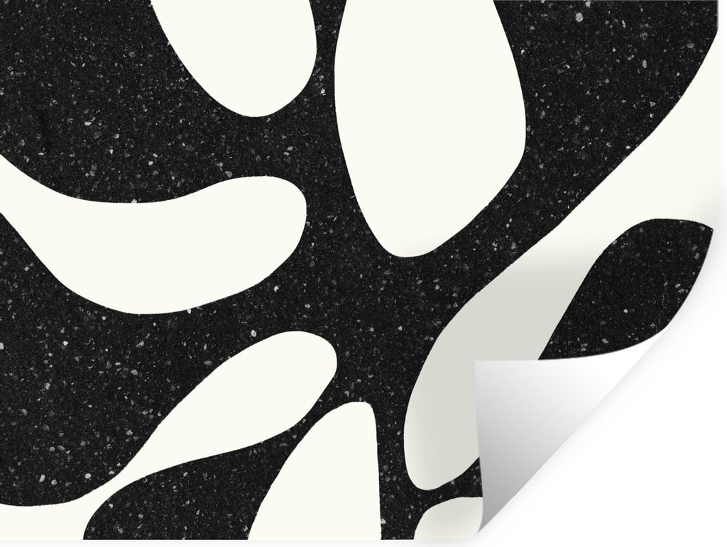 MuchoWow Wandtattoo Wandsticker Wandaufkleber Pflanze - Schwarz - Minimalismus 80x60 cm Selbstklebend und Repositionierbar - Faltenfrei