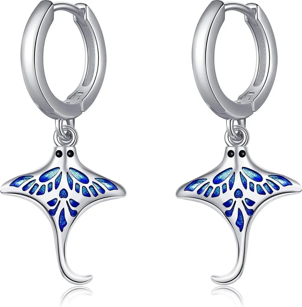 Boucles d'oreilles Raie Argent Massif Anti-Allergie Créoles Légères