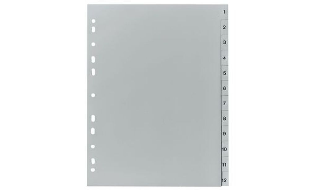 herlitz Kunststoff-Register, Zahlen, A4, 31-teilig, grau Immagine del prodotto 