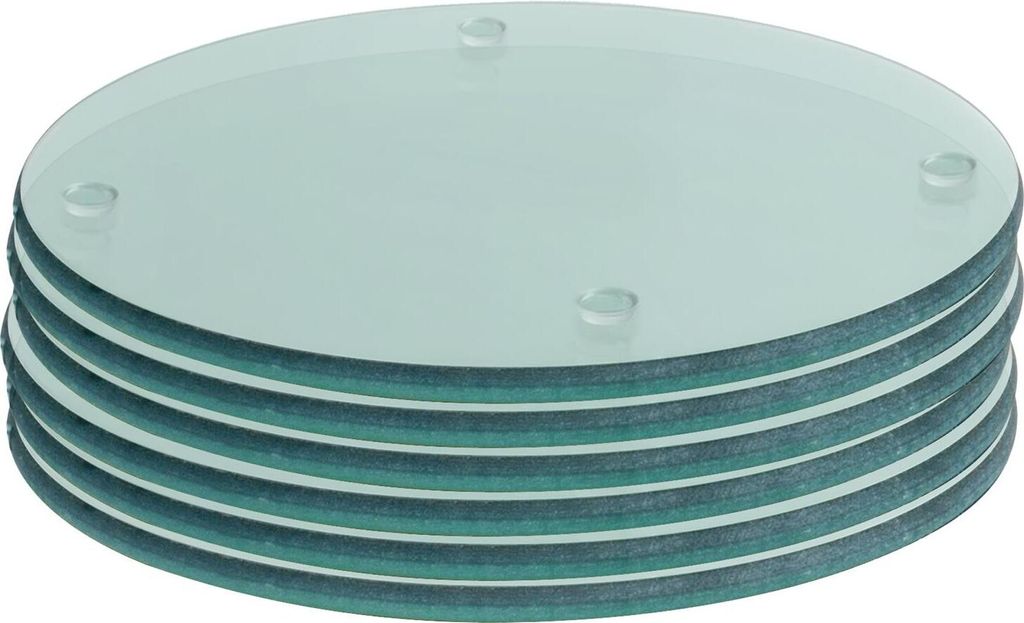 Harbour Housewares Runde Glasuntersetzer – 10 cm – Transparent – ??6er-Pack