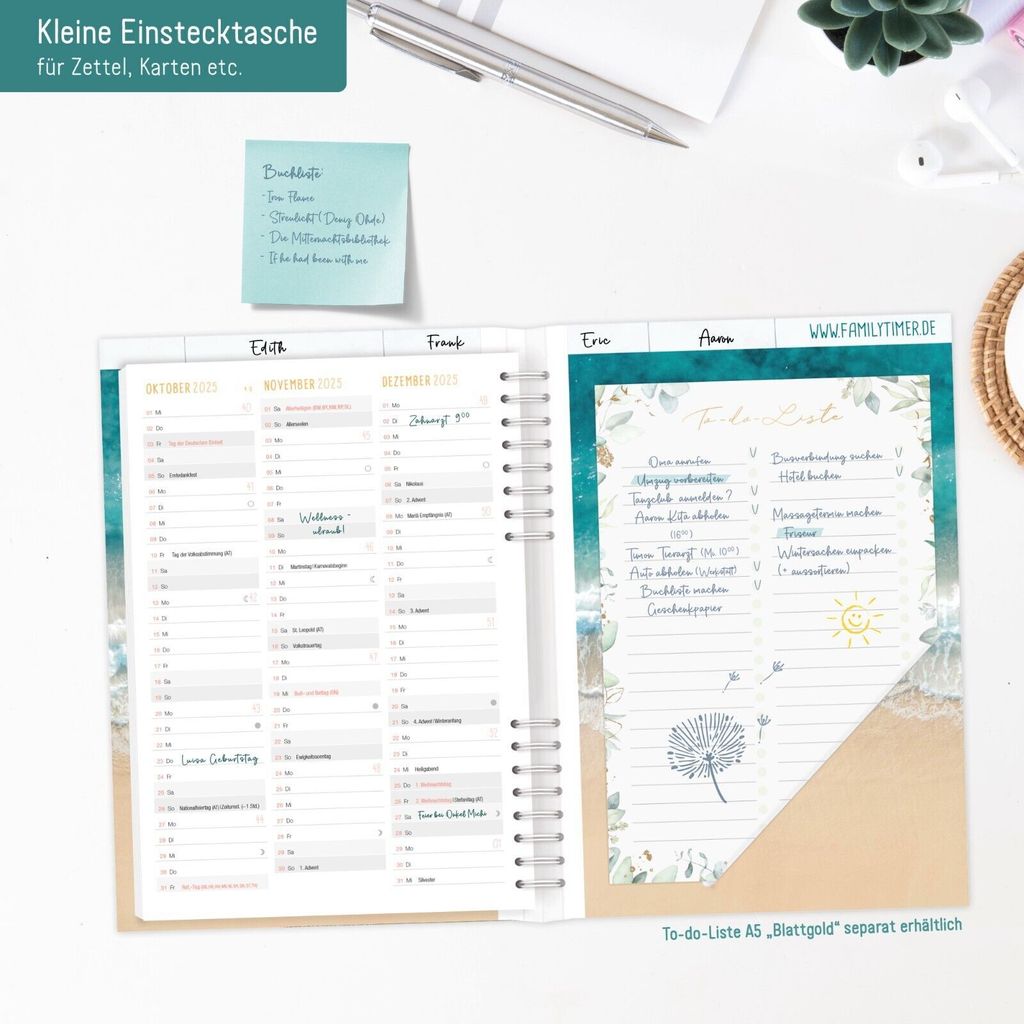 Family-Timer 2025 / 12 Monate / Summer Beach / Häfft-Verlag Produktbild 6