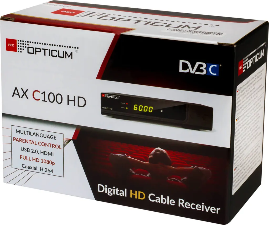 Opticum AX C 100 DVB-C Décodeur avec Lecteur USB et Sortie HDMI Noire - 13