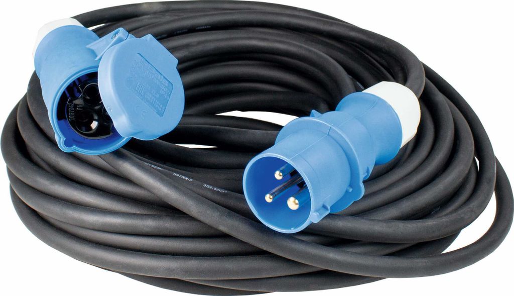 as-Schwabe CEE-Verlängerungskabel 5m 230V 16A 3-polig Gummi-Leitung Außen IP44