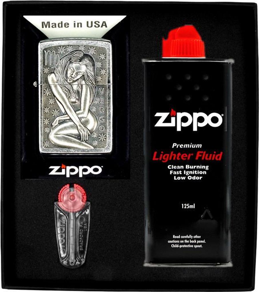 ZIPPO Feuerzeug Set ZODIAC VIRGO Jungfrau Geschenk Nr. 1