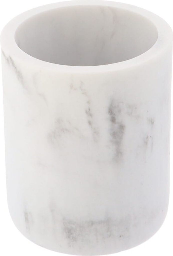 Tendance Zahnputzbecher weiß Polyresin 7,6x7,6x9,5 cm Badezimmer Dekoration