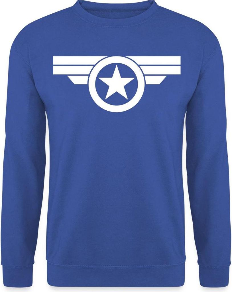 Spreadshirt Avengers Captain America Sternmotiv Uni Pullover, XXL, Royalblau