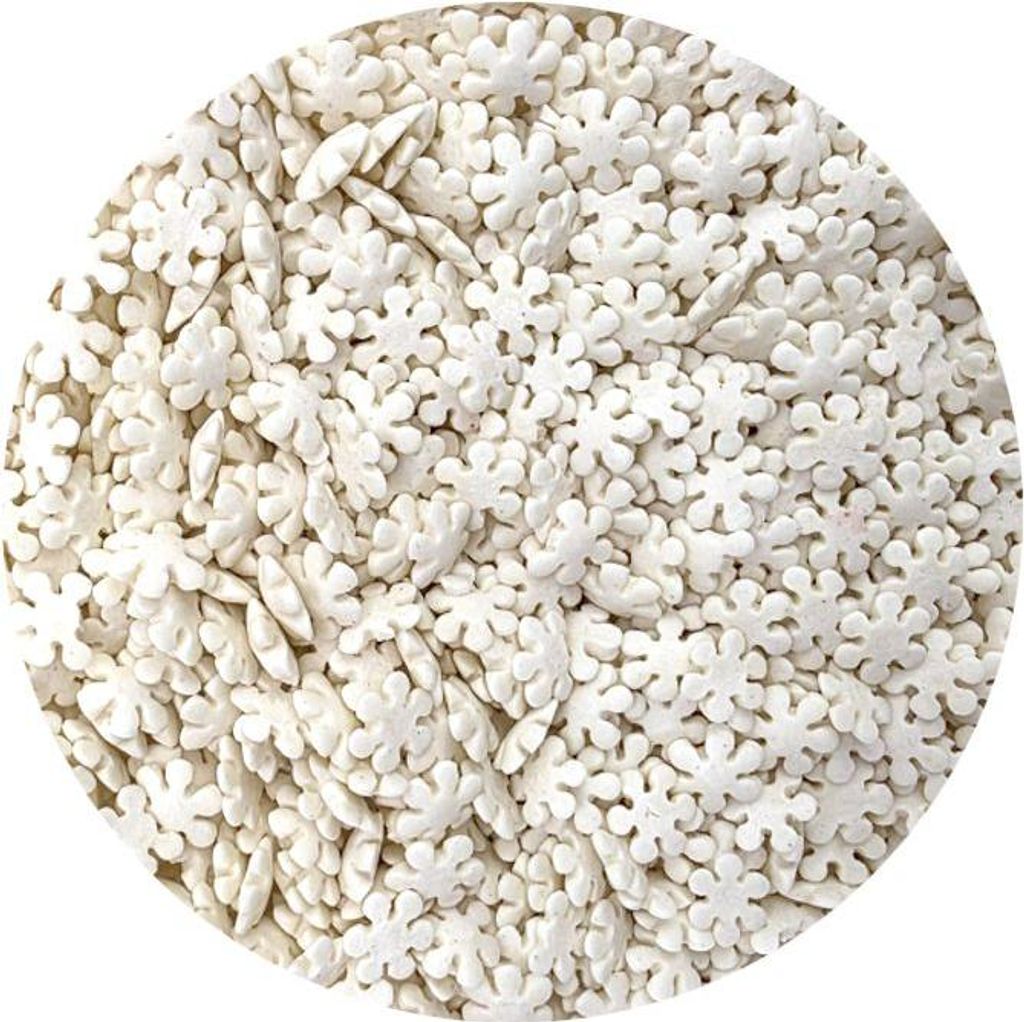 Zuckerdekor weiße Schneeflocken 80g