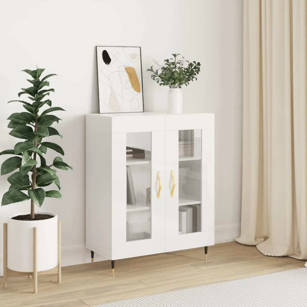 vidaXL Credenza bianca lucida 69,5x34x90 cm materiale a base di legno