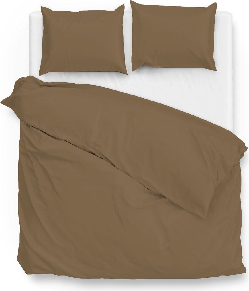ZO!Home Satinado Dbo 240 Real Taupe Bettwäsche 1 x Bettbezug 240x220 + 2 x Kopfkissenbezug 80x80 Real-Taupe Uni braun