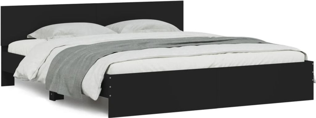 Struttura letto con testata nera 160x200 cm Immagine del prodotto 