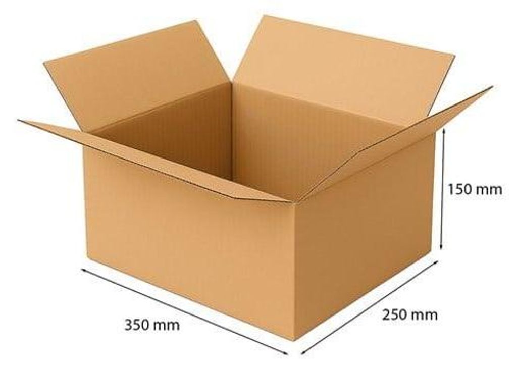 25 Faltkartons 350 X 240 X 150 Mm, 1 Wellige