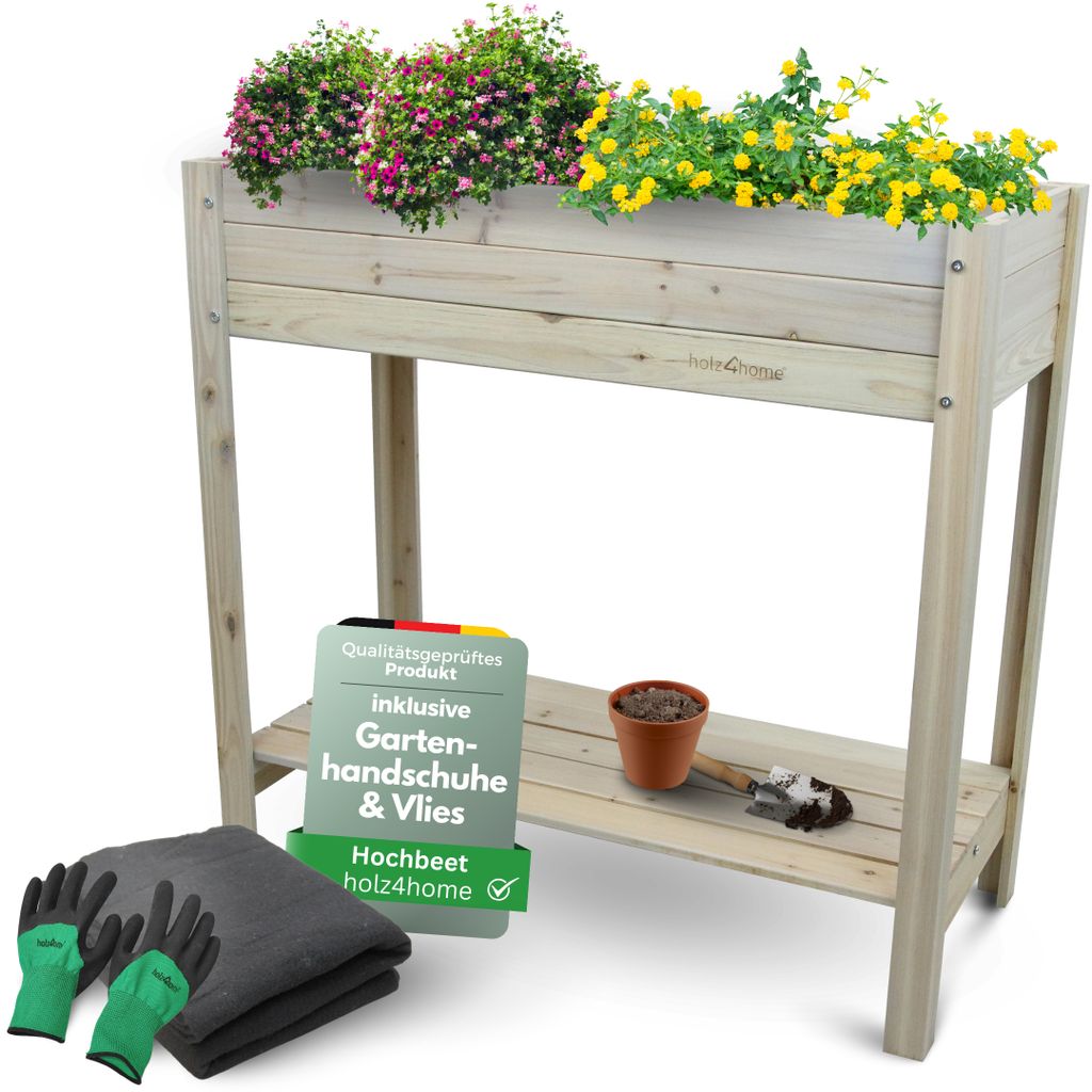 holz4home® Hochbeet inkl. Vlies-, Einlegevlies Naturholz Produktbild