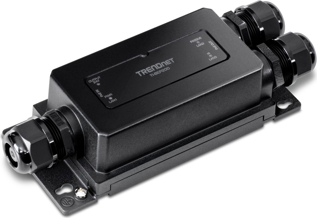 TRENDnet TI-BEP200 Outdoor PoE+ Extender, 2-Port Industrial Gigabit Aktiv/Passiv