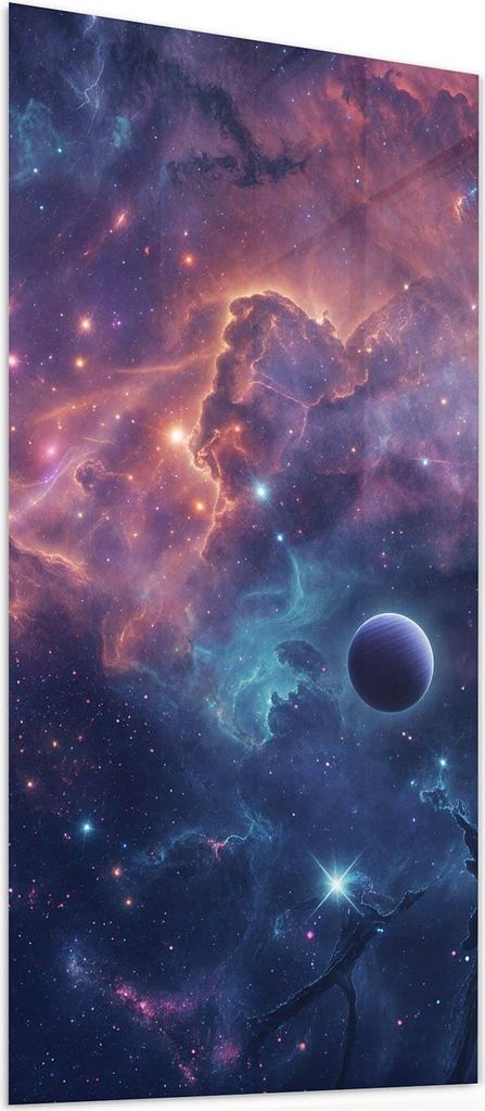 Glasbild 40x80cm in XXL für Wohnzimmer, Schlafzimmer Motiv Kosmisches Universum