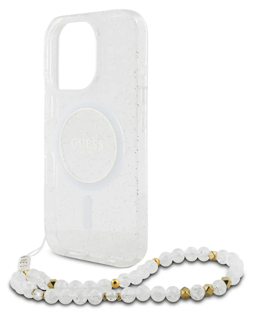 Coque Guess iPhone 16 Pro IML Glitter avec Dragonne Perles MagSafe - 6